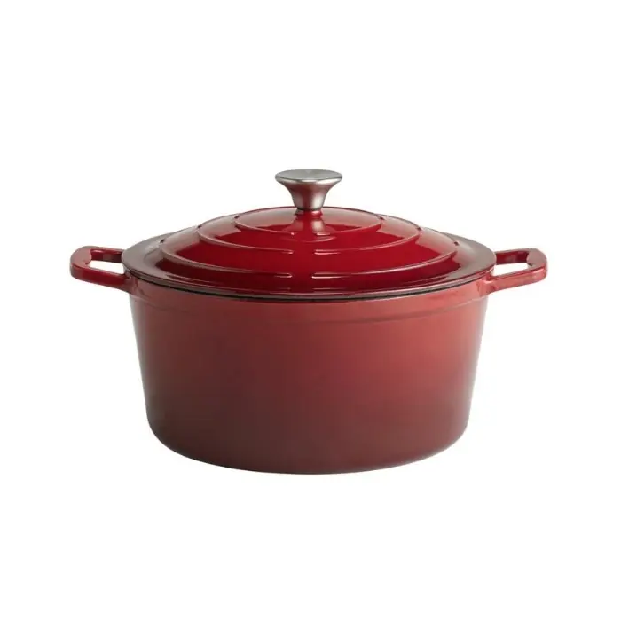 Litinový hrnec s poklicí 5 STARS, prům. 28 cm, 6 l, červený Omezená Nabídka