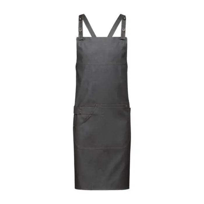 Zástěra s laclem, denim anthrazit, 77 x 85 cm Finální Výprodej
