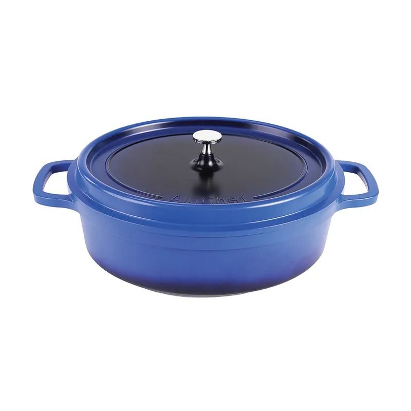 Hrnec s poklicí ovál AluChef 35 cm x 29 cm / modrý Koupit Online