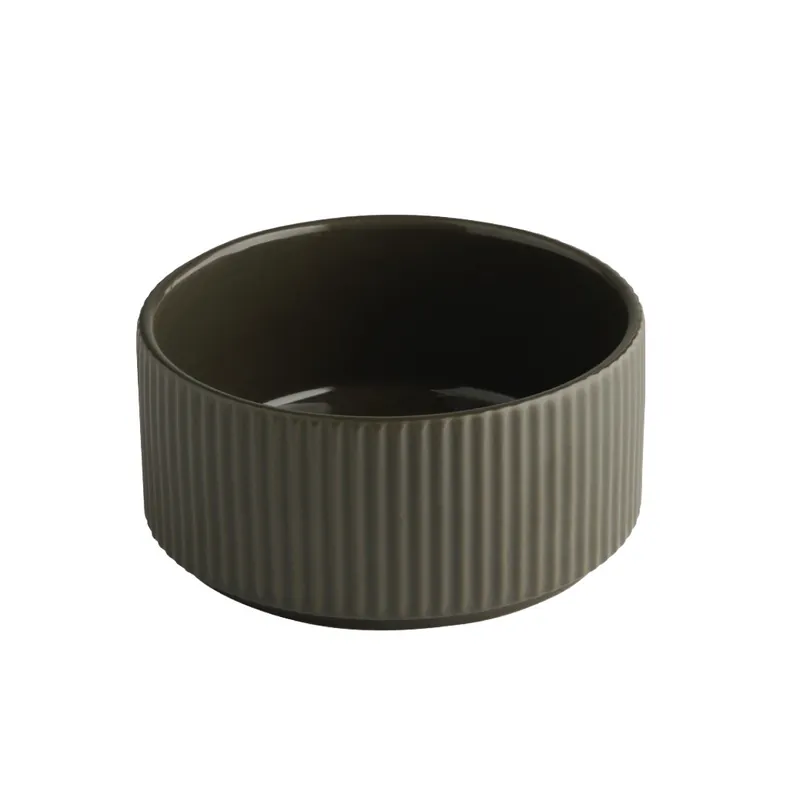 Značkový Miska THE GRID, porcelán, hnědá pr. 12,5 cm, v. 6 cm, 350 ml