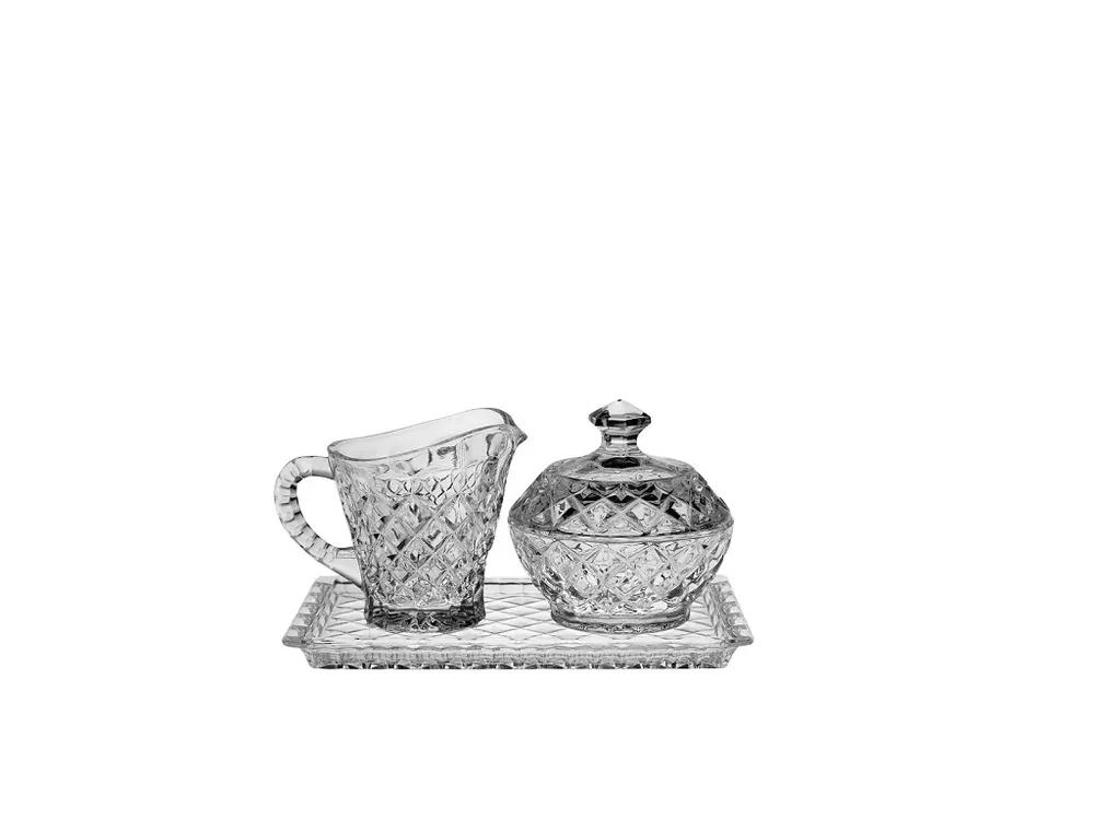 Omezená Nabídka Crystal Bohemia Diamond sada cukřenka, mléčenka
