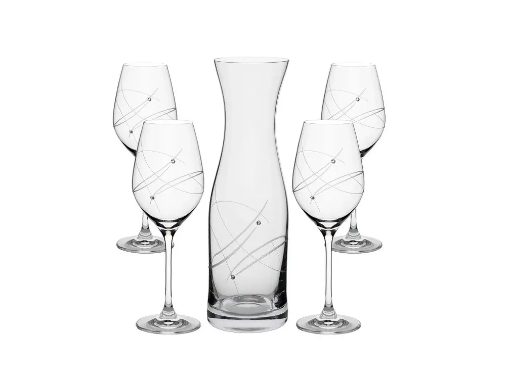 Aktuální Crystals modern Set na víno (1+4)