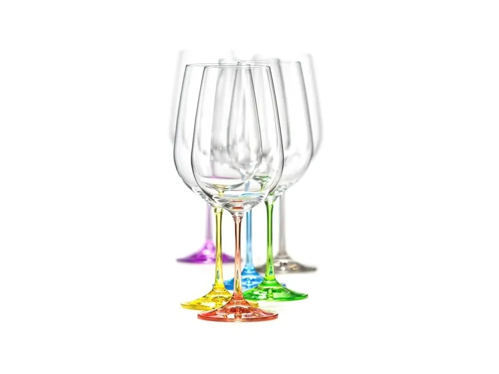 Crystalex Sklenice na víno VIOLA Rainbow 550 ml, 6 ks Omezená Nabídka