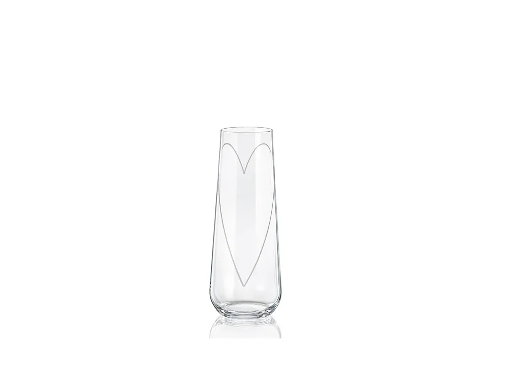 Crystalex Glass Heart sklenice na prosecco 250 ml 2 ks Finální Výprodej