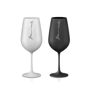 Nízká Cena Crystalex Sklenice Love Black and White 550 ml, 2 ks