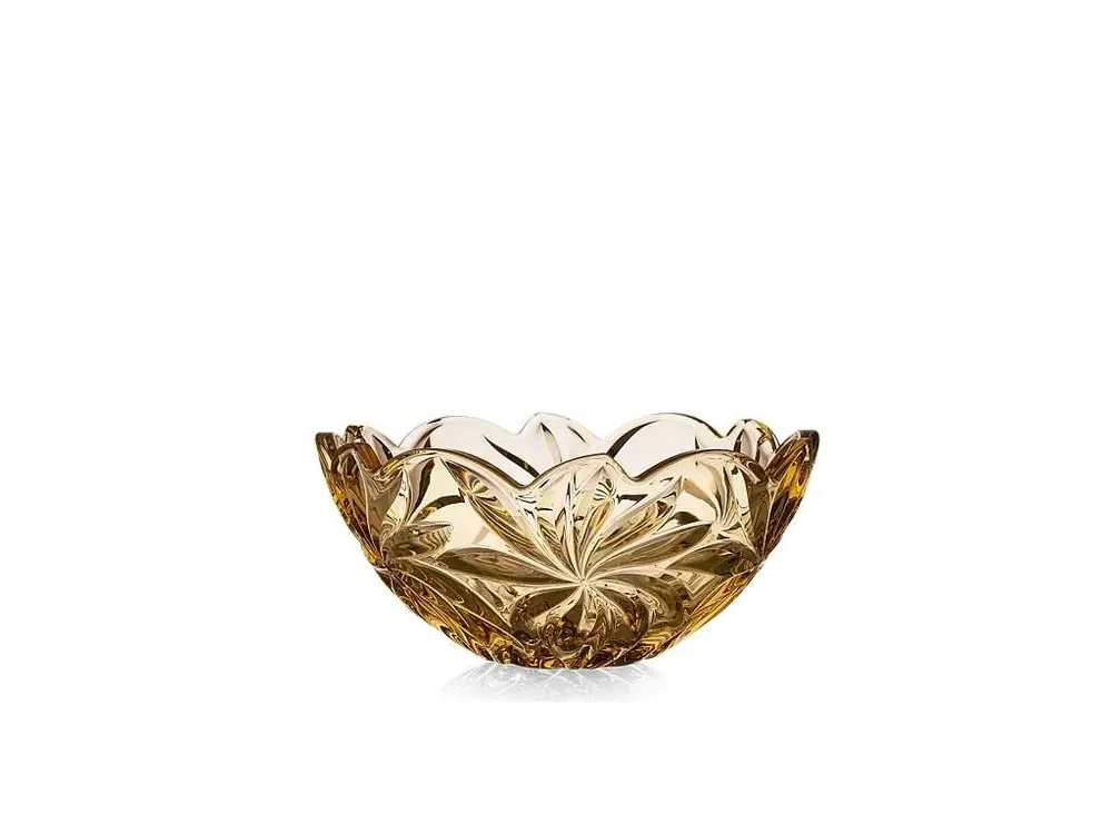 Aurum Crystal mísa Flora amber 280 mm Výprodej