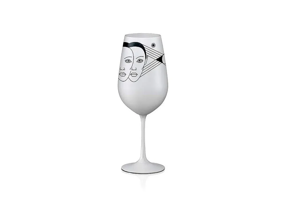 Značkový Crystalex sklenice Zvěrokruhy Blíženci bílá 550 ml