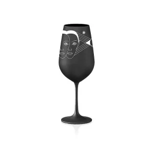 Autentický Crystalex sklenice Zvěrokruhy Blíženci černá 550 ml