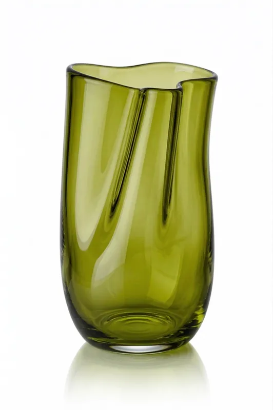 Organicky tvarovaná sklenice z lahve od vína 300 ml - olivová Nejlepší Cena