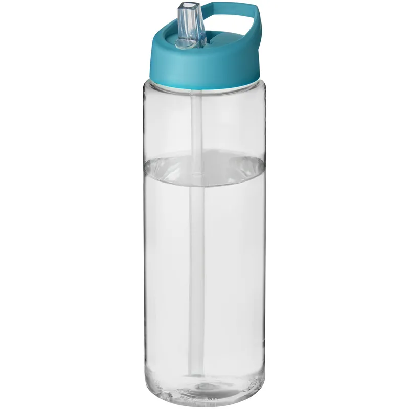 Speciální Cena Plastová sportovní lahev H2O Vibe s víčkem s hubičkou, 850 ml - Transparent, Aqua blue