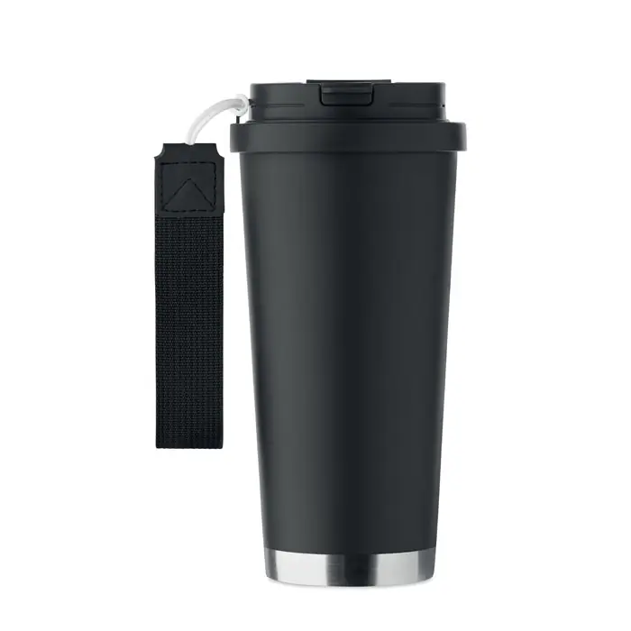 Kovový termohrnek TOPAZ LARGE s výklopným pítkem, 500 ml Černá Cenový Hit