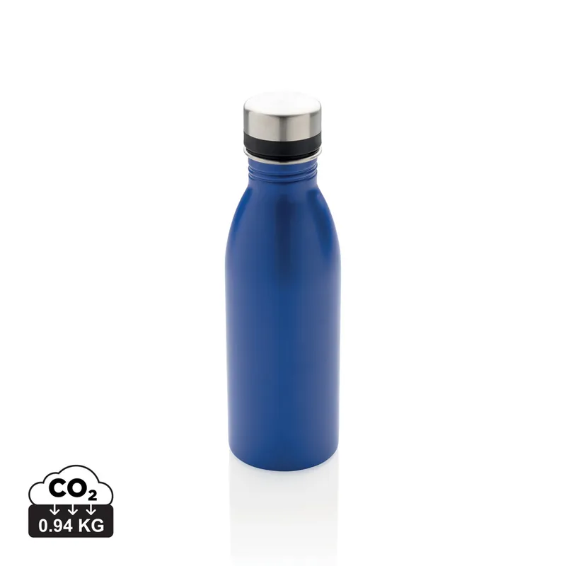 Kovová lahev na vodu ASDIC z recyklované nerezové oceli, 500 ml - modrá Ověřený