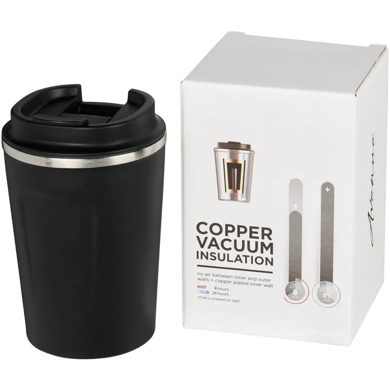 Měděný termohrnek WINGLETS s uzávěrem odolným proti rozlití, 360 ml - solid black Novinka