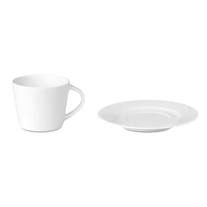 Porcelánový hrnek PARIS s podšálkem - bílá Novinka