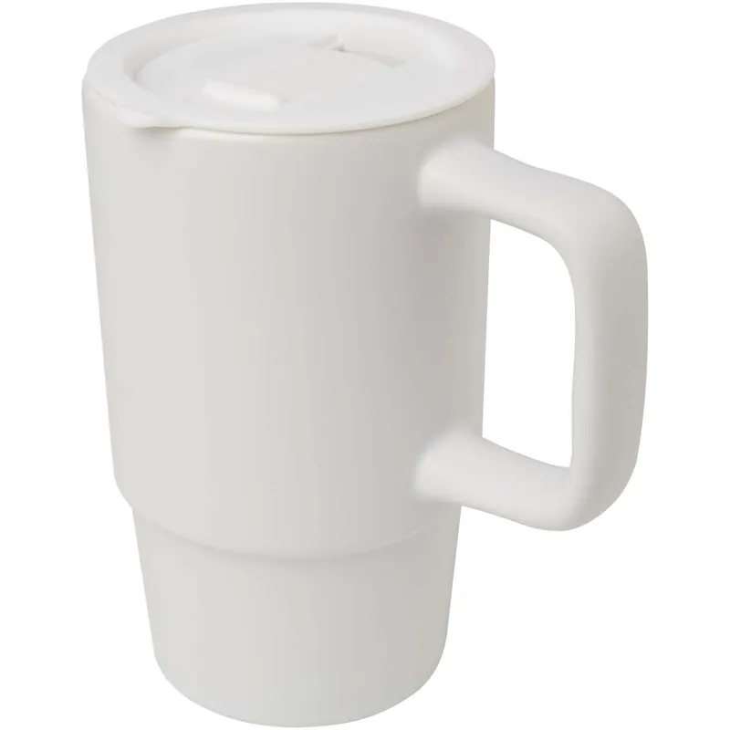 Termohrnek Unbranded 450ml keramický hrnek Carter s plastovým víkem White Akce
