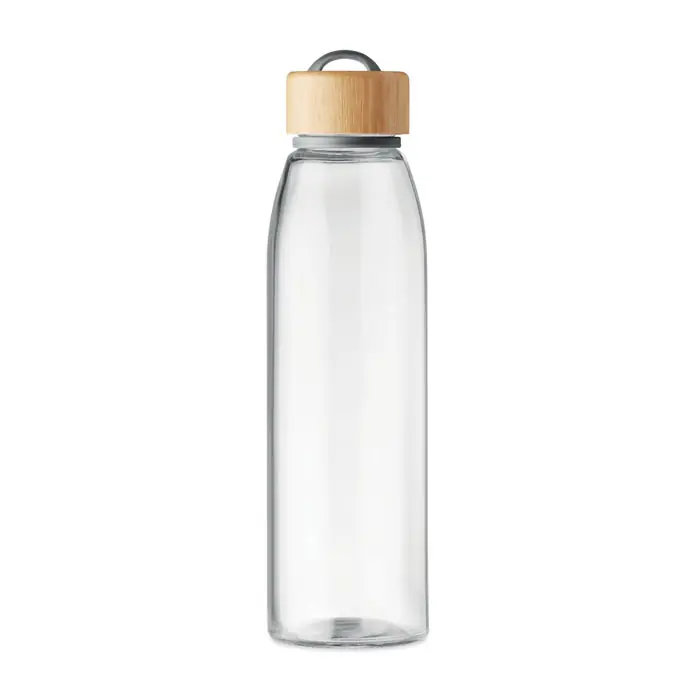 Skleněná lahev DUNK s bambusovým víčkem, 500 ml - transparentní Akční Cena