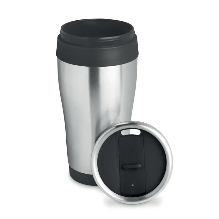 Nerezový termohrnek GLAND na cesty, 455 ml - černá Rychlé Dodání