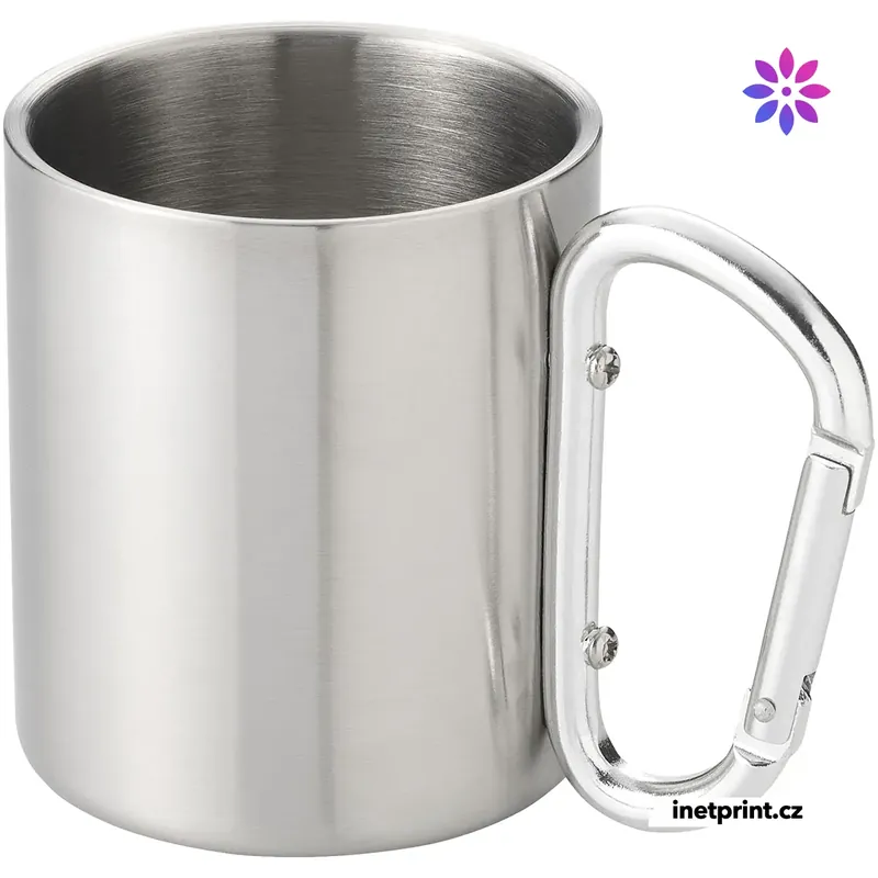 Časově Omezené Nerezový termohrnek COTH s uchem tvaru karabiny, 200 ml - silver
