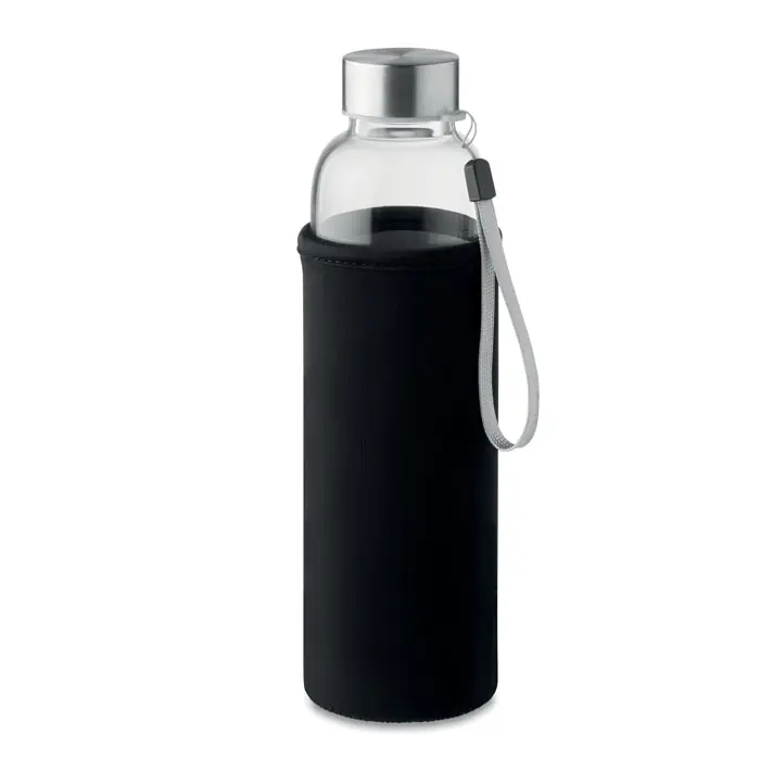 Skleněná jednostěnná láhev WASH s infuzérem na čaj, 500 ml - černá Omezená Nabídka