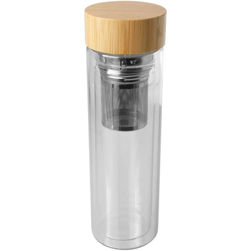 Ihned K Objednání Skleněná lahev Bailey s infuzérem a bambusovým víčkem, 400 ml - transparent