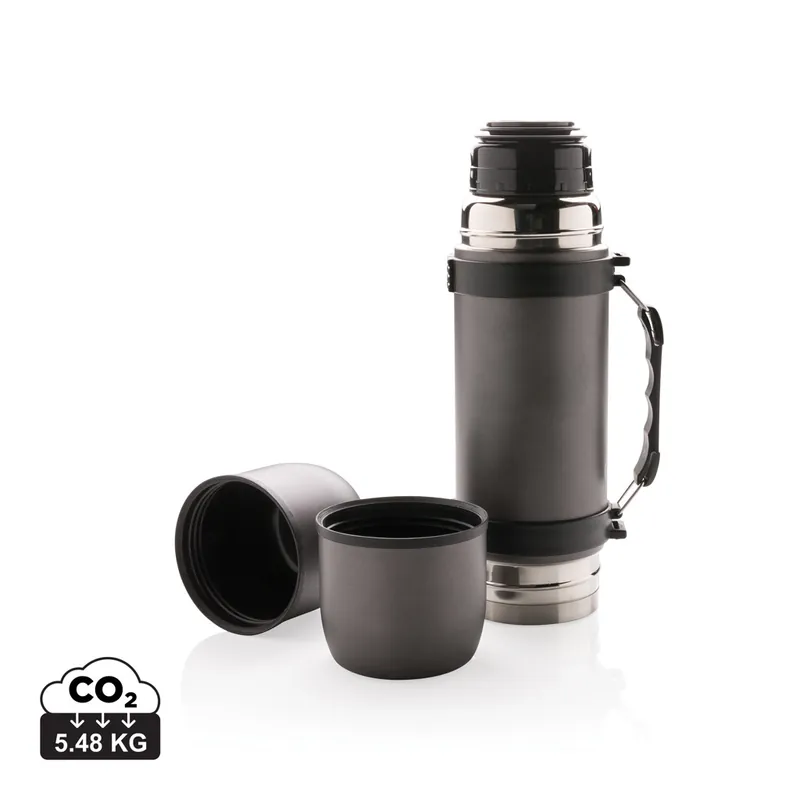 Značková nerezová sada termosky a dvou šálků Swiss Peak GRAPNEL, 680 ml - šedá Super Cena