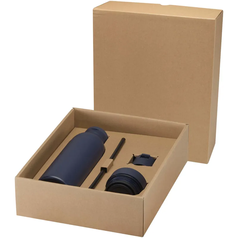 Super Cena Lahev Unbranded 650ml recyklovaná dvoustěnná nerezová láhev na vodu RCS Illuminate se sadou 3 víček Navy