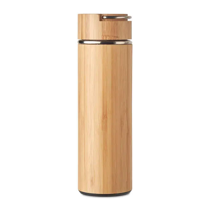 Kovová termoska ABBIE s bambusovým povrchem, 480 ml - dřevěná Nová Kolekce