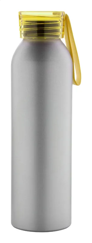 Kovová lahev TUKEL s průhledným barevným víčkem, 650 ml - žlutá / stříbrná Nejlepší Volba