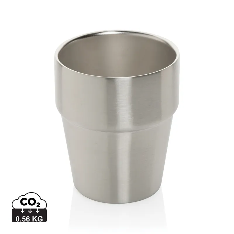 Top Prodej Hrnek s dvojitou stěnou, 300ml, recyklovaná ocel, stříbrný