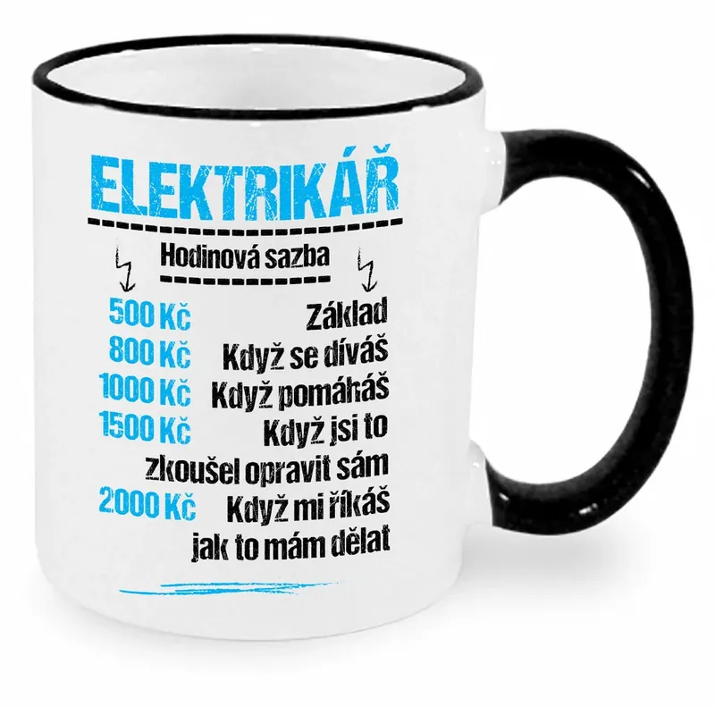 Hrnek Elektrikář - sazba Nejlepší Volba