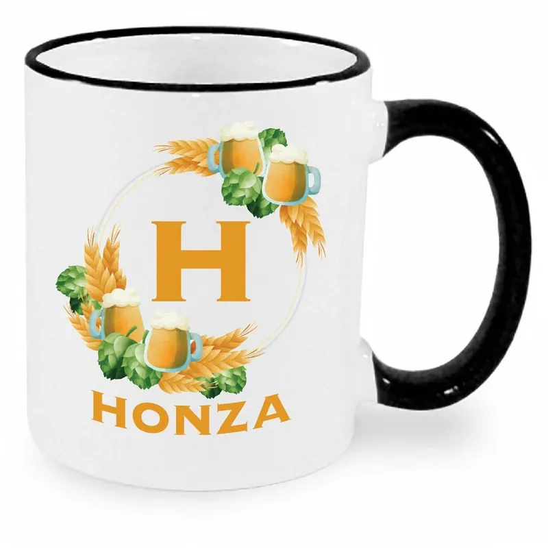 Levný Hrnek - Pivní věnec s monogramem a jménem Honza