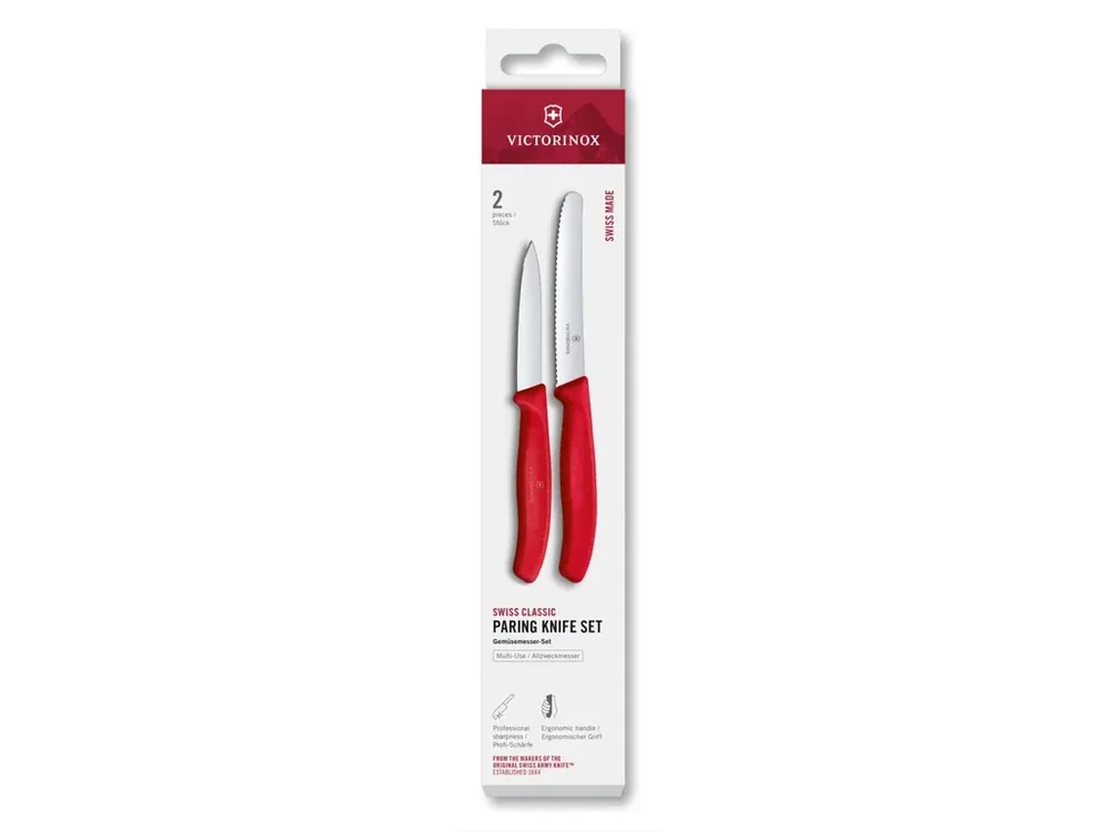 Sezónní Sleva Sada 2 loupacích nožů Victorinox Swiss Classic 8 a 11 cm červené VICTORINOX