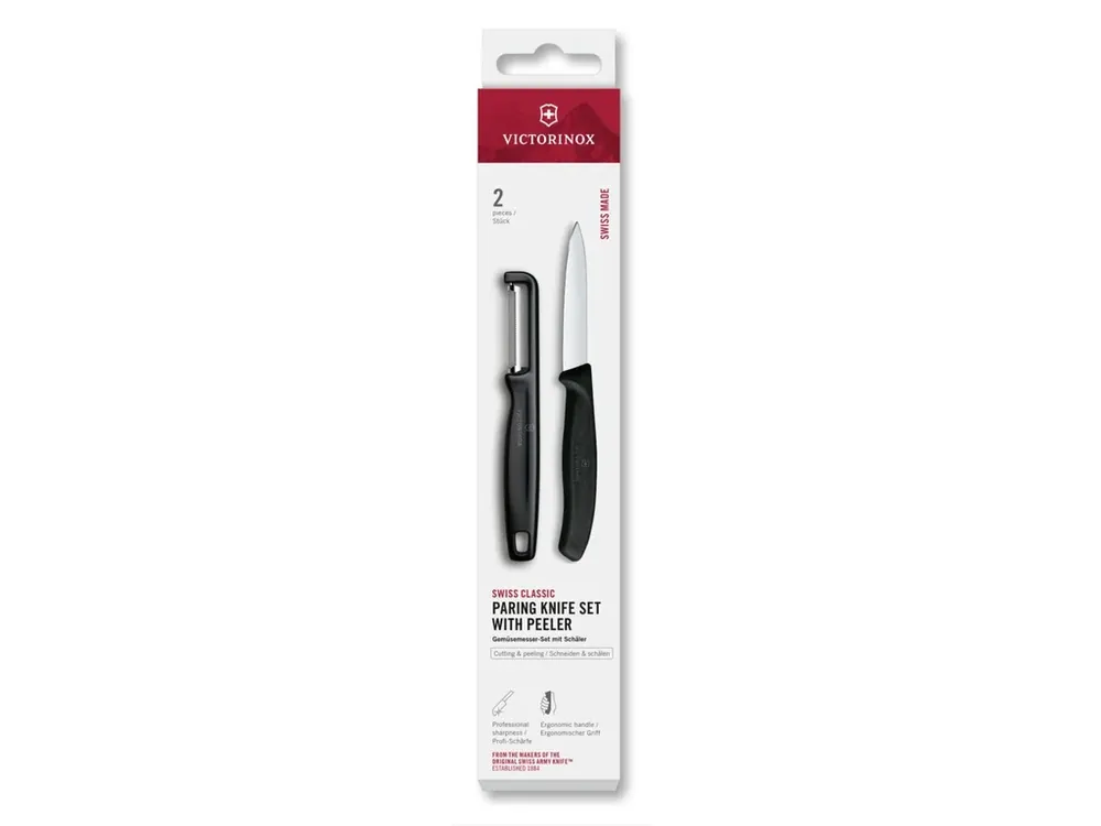 Sada nože na loupání se škrabkou Victorinox Swiss Classic 2 ks černá v krabičce VICTORINOX Přímo Od Výrobce