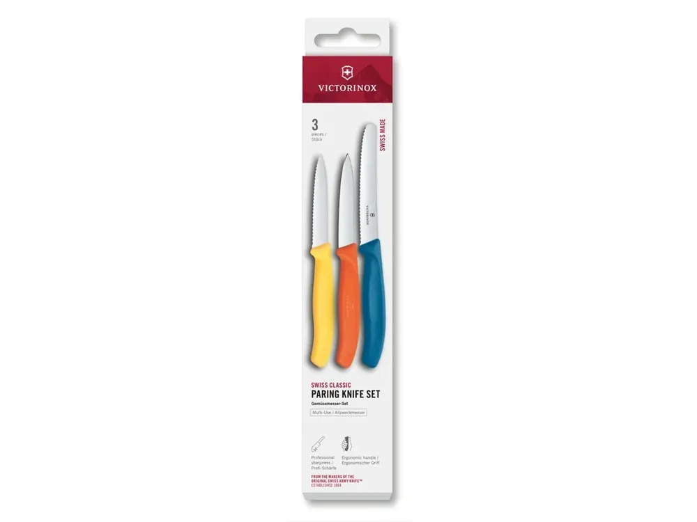 Sada nožů na loupání Victorinox Swiss Classic 3 ks rovné/vroubkované ostří žlutý/oranžový/modrý VICTORINOX Objednat Nyní