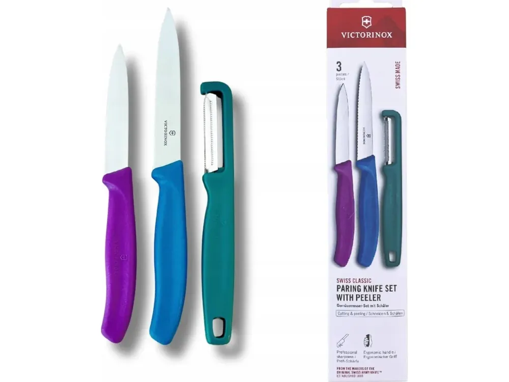 Sada nožů na zeleninu Victorinox Swiss Classic 3 ks Zelená/fialová/modrá VICTORINOX Horká Nabídka