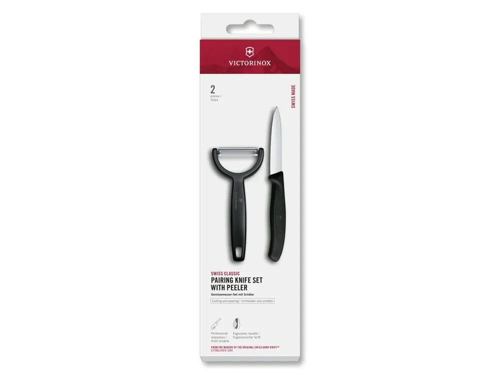 Akční Cena Sada Victorinox Swiss Classic Swiss Classic loupací nůž s Y‑škrabkou 2 ks černá VICTORINOX