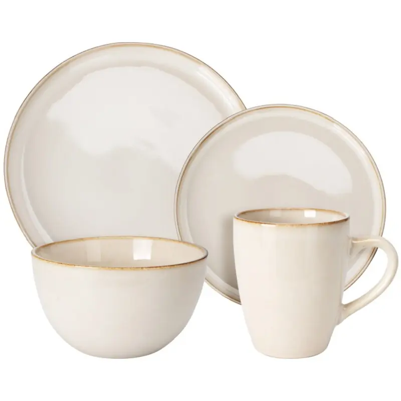 EXCELLENT HOUSEWARE Jídelní sada talířů kamenina 16 ks béžová Koupit Online