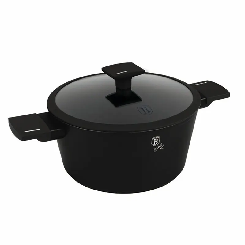 Vysoce Kvalitní BERLINGERHAUS Kastrol s titanovým povrchem a poklicí 24 cm Matte Black Collection