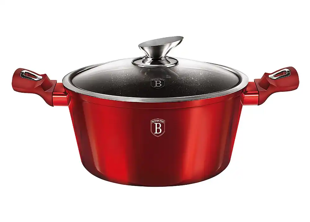 BERLINGERHAUS Kastrol s mramorovým povrchem a poklicí 20 cm Burgundy Metallic Line Sezónní Sleva