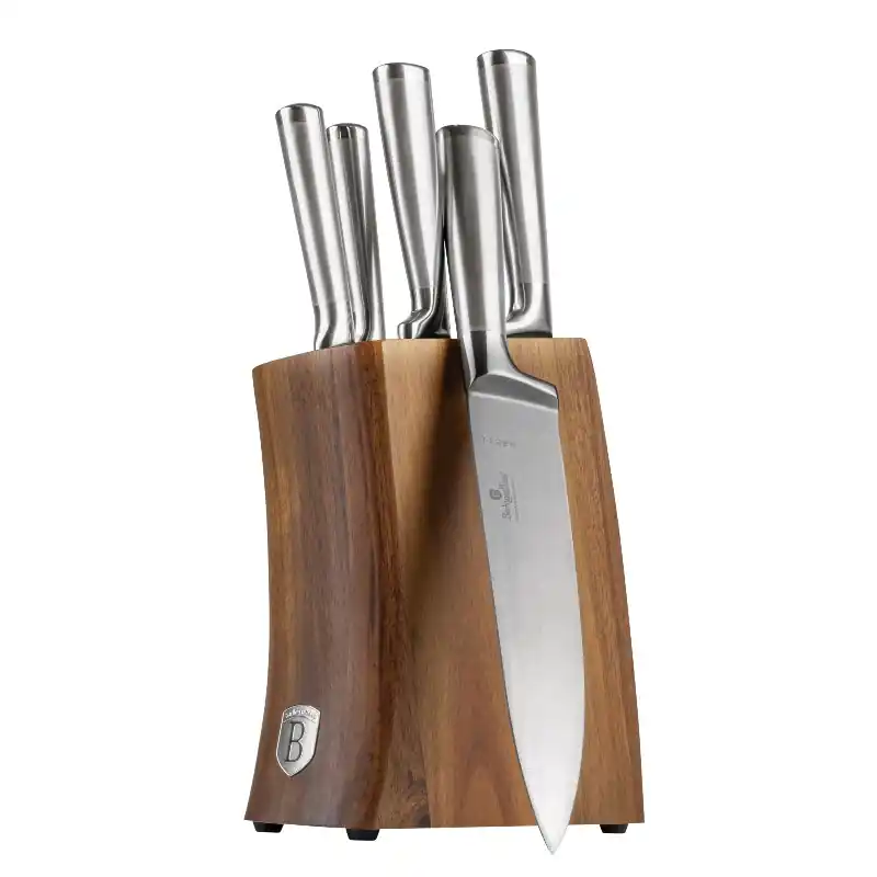 Zlevněný BERLINGERHAUS Sada nožů se stojanem z akátového dřeva 6 ks Stainless steel
