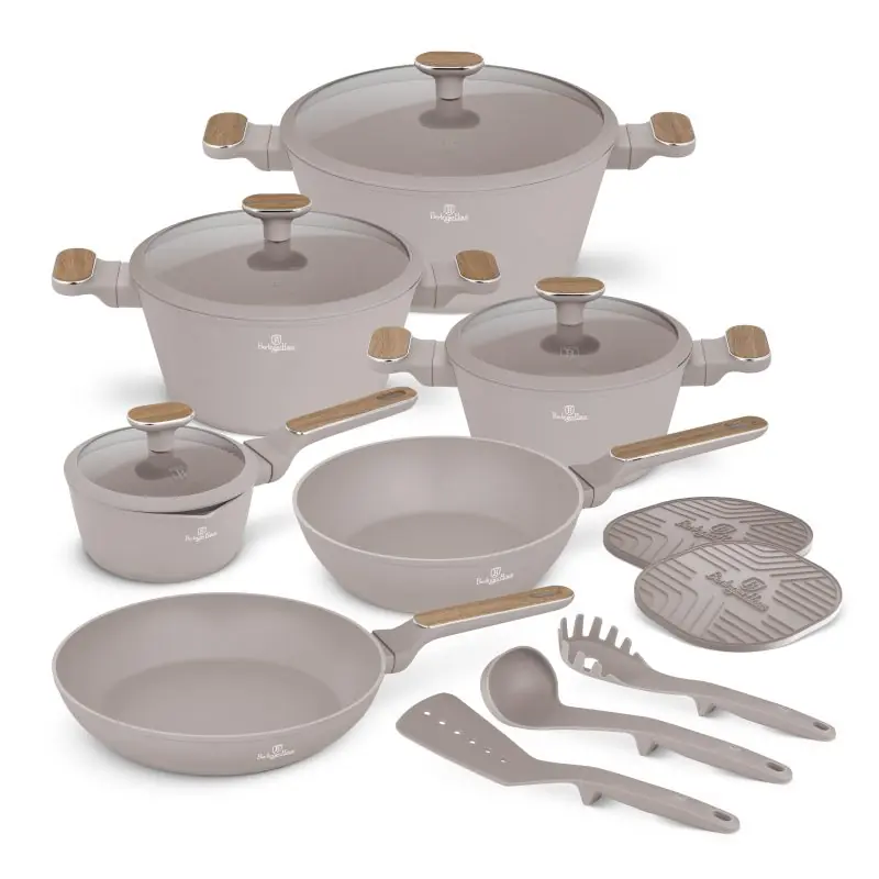 Horká Nabídka BERLINGERHAUS Sada nádobí s titanovým povrchem 15 ks Taupe Nordic Collection