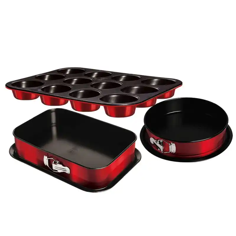 BERLINGERHAUS Sada pečicích forem s titanovým povrchem 3 ks Burgundy Metallic Line muffin Poslední Šance