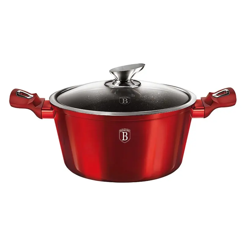 Akční Cena BERLINGERHAUS Kastrol s mramorovým povrchem a poklicí 28 cm Burgundy Metallic Line