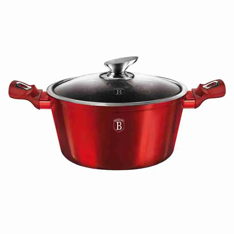 Hit Sezóny BERLINGERHAUS Kastrol s mramorovým povrchem a poklicí 30 cm Burgundy Metallic Line