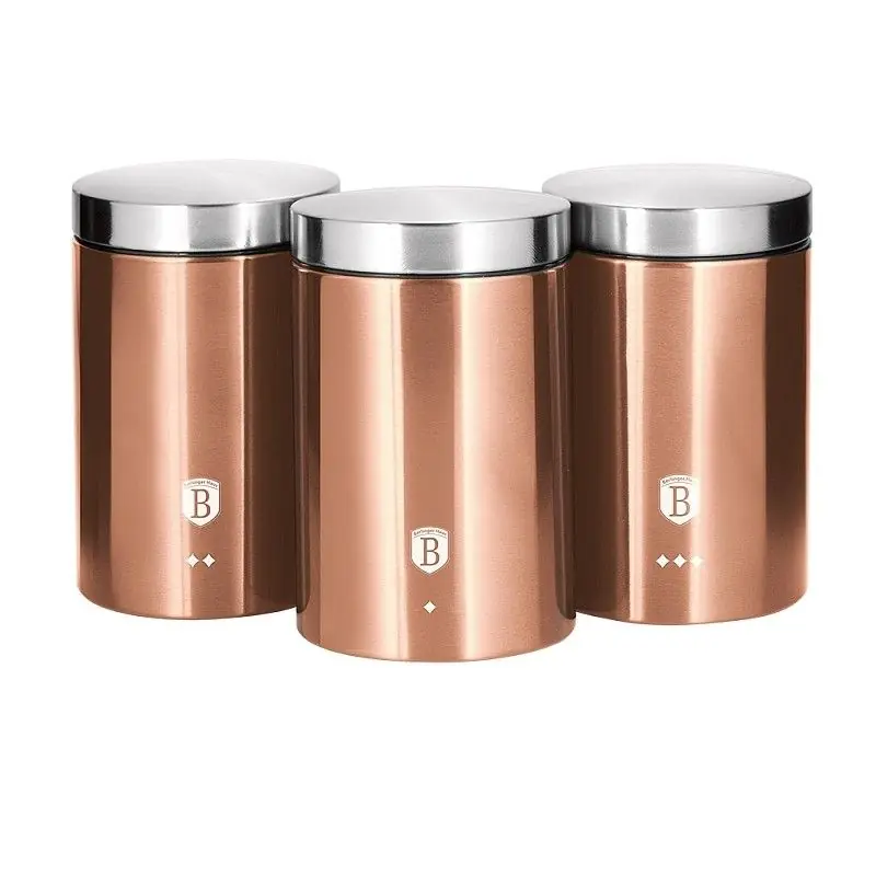 BERLINGERHAUS Dóza na potraviny sada 3 ks Rosegold Metallic Line Výhodná Nabídka