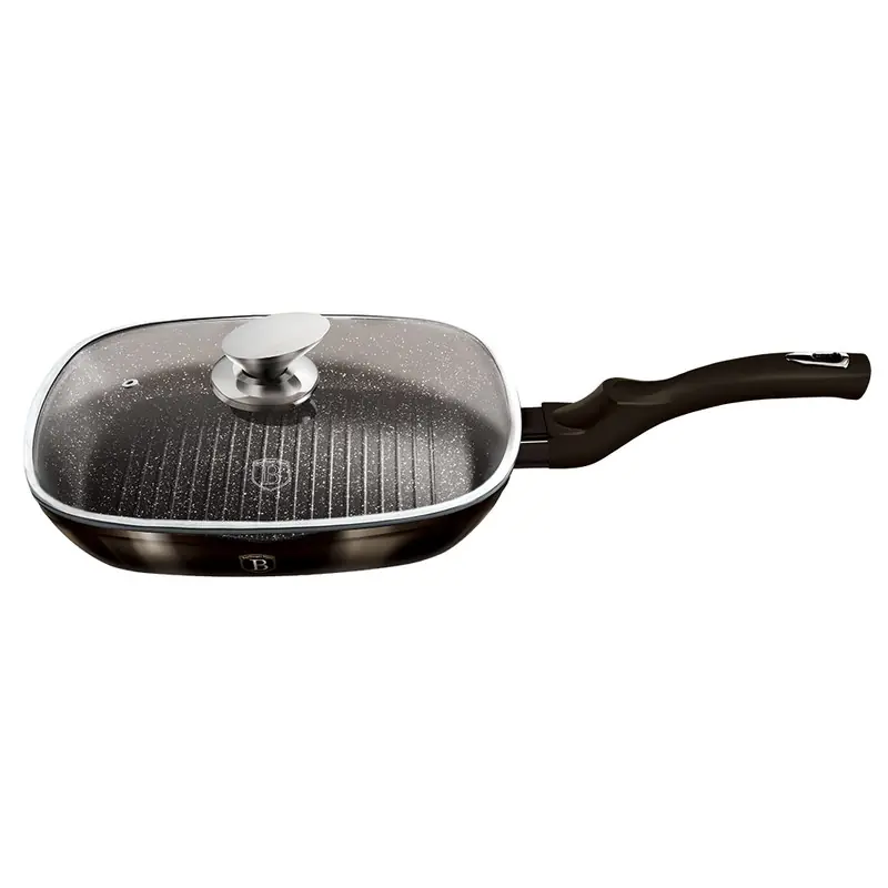 Značkový BERLINGERHAUS Pánev grilovací s poklicí 28 cm Shiny Black Collection