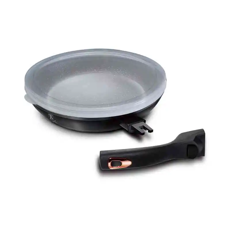 BERLINGERHAUS Pánev s nepřilnavým povrchem a odnímatelnou rukojetí 28 cm Black Rose Collection Vysoce Kvalitní