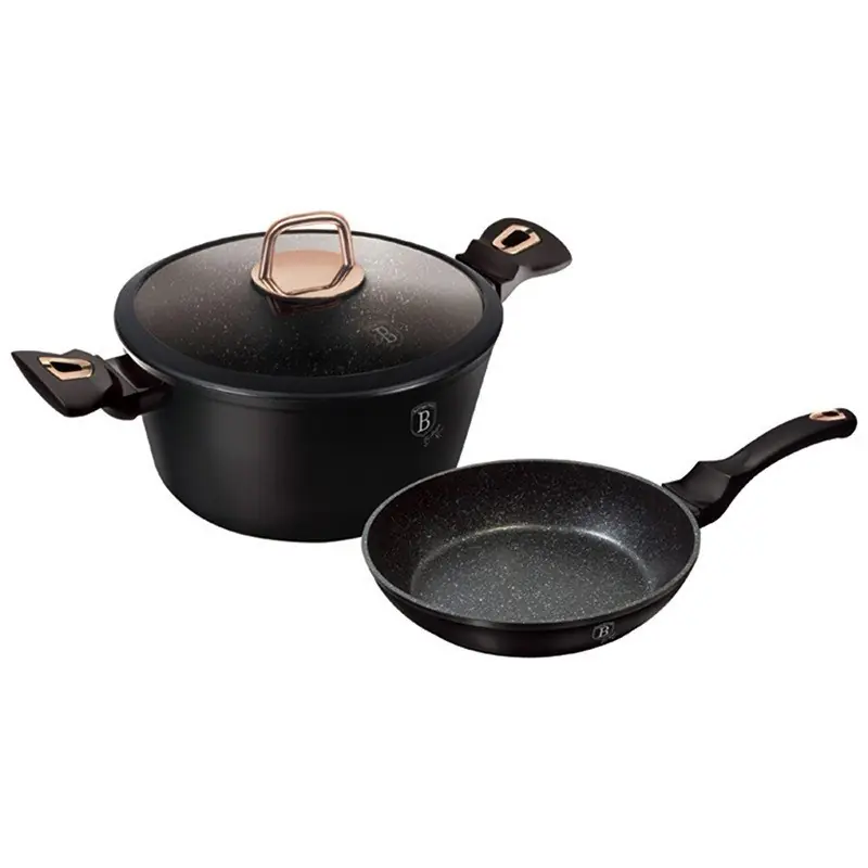 Originální BERLINGERHAUS Sada nádobí s mramorovým povrchem 3 ks Black Rose Collection