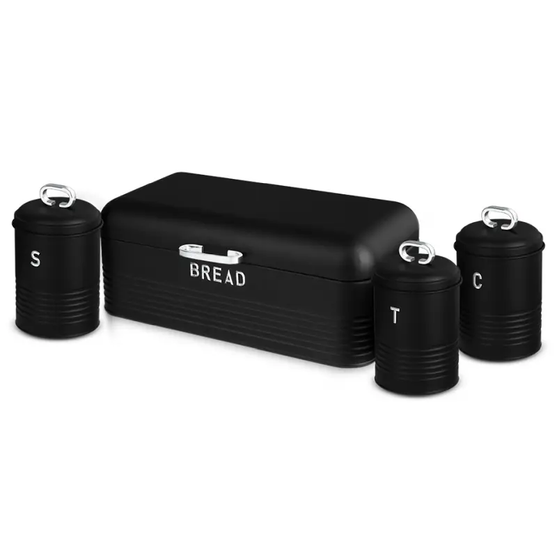 Hit Sezóny BERLINGERHAUS Chlebovka a dóza na potraviny sada 4 ks Matte Black Collection