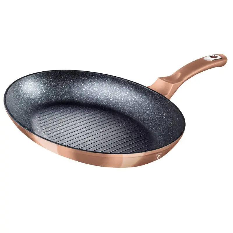 BERLINGERHAUS Pánev na ryby a steaky s mramorovým povrchem 35 cm Rosegold Metallic Line Poslední Šance